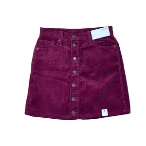 NWT Arizona maroon button down corduroy skirt size 1